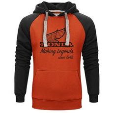 HONDA MIKINA S KAPUCOU LEGEND MAKER - ORANŽOVÁ 2026 - DÁRKY PRO FANOUŠKY HONDA - NA MOTORKÁŘE