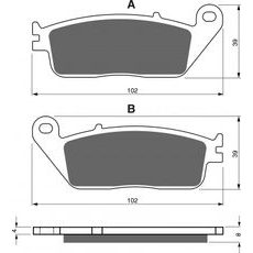 BRZDOVÉ DESTIČKY GOLDFREN 022 AD STREET - PŘEDNÍ - NA MOTORKU