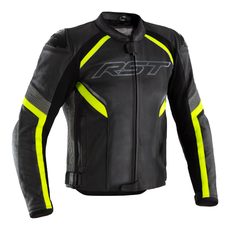 Pánská kožená bunda RST SABRE AIRBAG CE / JKT 2529 - žlutá fluo