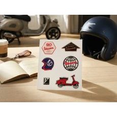 VESPA 80TH SADA NÁŠIVEK GLOBO - FABER - DÁRKY PRO FANOUŠKY VESPA - NA MOTORKÁŘE