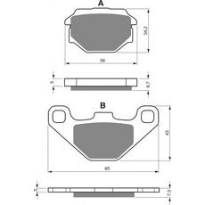 BRZDOVÉ DESTIČKY GOLDFREN 094 AD STREET - PŘEDNÍ - NA MOTORKU