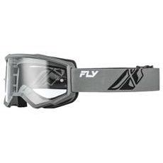 DĚTSKÉ MX BRÝLE FLY RACING FOCUS – ŠEDÁ/ČERNÁ: ČIRÉ PLEXI, ÚPRAVA ANTI-FOG A ŠIROKÉ PERIFERNÍ VIDĚNÍ - BRÝLE - NA MOTORKÁŘE