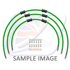 STANDARD HADICE PŘEDNÍ BRZDY SADA VENHILL POWERHOSEPLUS SUZ-6015FS-GR (3 HADICE V SADĚ) ZELENÉ HADICE, NEREZOVÉ KONCOVKY - LANKA A HADICE - NA MOTORKU