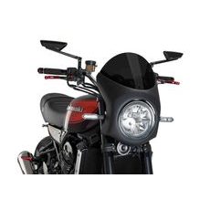 PLEXI ŠTÍT PUIG SEMI-FAIRING 9595F MATNÁ ČERNÁ TMAVÁ KOUŘOVÁ - PRO KRUHOVÁ SVĚTLA - NÍZKÉ - NA MOTORKU