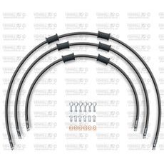 STANDARD HADICE PŘEDNÍ BRZDY SADA VENHILL POWERHOSEPLUS YAM-6010F-BK (3 HADICE V SADĚ) ČERNÉ HADICE, CHROMOVÉ KONCOVKY - LANKA A HADICE - NA MOTORKU