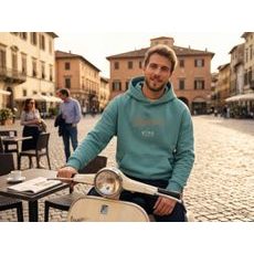 VESPA MIKINA S KAPUCÍ JERSEY - MENTOLOVÁ - MIKINY - NA MOTORKÁŘE