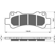 BRZDOVÉ DESTIČKY GOLDFREN 229 S3 - PŘEDNÍ - NA MOTORKU