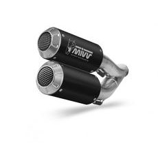 2 KONCOVKY VÝFUKU MIVV MK3 KT.022.LM3B ČERNÁ NEREZOVÁ OCEL - DVOJITÉ KONCOVKY VÝFUKU - NA MOTORKU