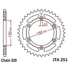 Hliníková řetězová rozeta JT JTA 251-51 51 zubů, 520