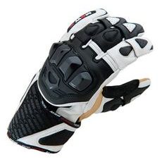 SPORTOVNĚ CESTOVNÍ RUKAVICE MBW RONY ČERNOBÍLÉ - KOŽENÉ RUKAVICE - NA MOTORKÁŘE