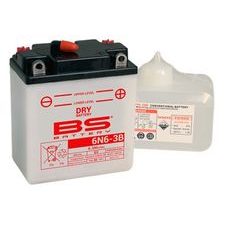 KONVENČNÍ MOTOCYKLOVÁ BATERIE BS-BATTERY 6N6-3B VČETNĚ BALENÍ KYSELINY - TOVÁRNĚ AKTIVOVANÉ - NA MOTORKU