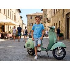 DĚTSKÉ TRIČKO VESPA "LOGO" - MODRÁ - NA MOTORKÁŘE