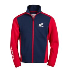 HONDA SPORTOVNÍ FLÍSOVÁ MIKINA WING - MODROČERVENÁ 2026 - VOLNÝ ČAS - NA MOTORKÁŘE