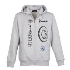 MIKINA VESPA S KAPUCÍ SEAN WOTHERSPOON - ŠEDÁ - MIKINY - NA MOTORKÁŘE