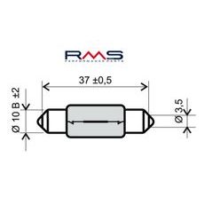 Žárovka RMS 246510165 12V 10W, T11X39 S8.5 bílá