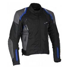 PÁNSKÁ TŘÍVRSTVÁ TEXTILNÍ BUNDA MBW LUCAS BLUE ČERNO-ŠEDO-MODRÁ PÁNSKÁ - TEXTILNÍ BUNDY - NA MOTORKÁŘE