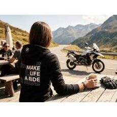 DÁMSKÁ MIKINA NA ZIP BMW „MAKE LIFE A RIDE“ - ČERNÁ - MIKINY - NA MOTORKÁŘE