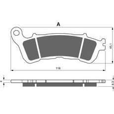 BRZDOVÉ DESTIČKY GOLDFREN 257 S3 - PŘEDNÍ - NA MOTORKU