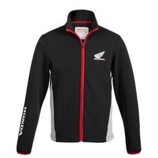 HONDA SPORTOVNÍ FLÍSOVÁ MIKINA WING - ČERNOŠEDÁ 2026 - VOLNÝ ČAS - NA MOTORKÁŘE