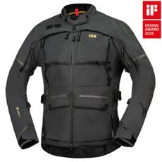 BUNDA IXS TOURSTER-GTX 1.0 – TMAVĚ ŠEDÁ (PRODLOUŽENÁ): 3-VRSTVÝ GORE-TEX® LAMINÁT, CERTIFIKACE AAA A EXTRA DÉLKA PRO VYSOKÉ POSTAVY - TEXTILNÍ BUNDY - NA MOTORKÁŘE