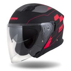 CASSIDA helma Jet Tech RoxoR - černá matná, červená