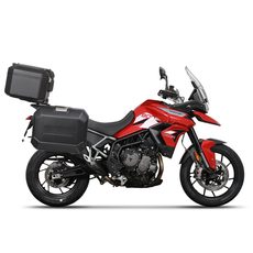 Kompletní sada černých hliníkových kufrů SHAD TERRA BLACK, 37L topcase 36L/47L boční kufry, včetně montážní sady a plotny SHAD TRIUMPH Tiger 900