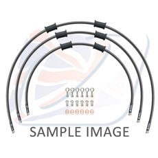 STANDARD HADICE PŘEDNÍ BRZDY SADA VENHILL POWERHOSEPLUS KAW-4001FS-CB (3 HADICE V SADĚ) KARBONOVÉ HADICE, NEREZOVÉ KONCOVKY - LANKA A HADICE - NA MOTORKU