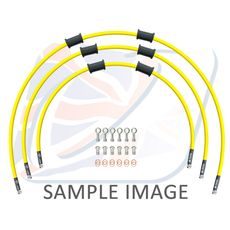 STANDARD HADICE PŘEDNÍ BRZDY SADA VENHILL POWERHOSEPLUS YAM-13001FS-YE (3 HADICE V SADĚ) ŽLUTÉ HADICE, NEREZOVÉ KONCOVKY - LANKA A HADICE - NA MOTORKU