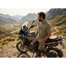 EXPEDIČNÍ TRIKO BMW SPIRIT OF GS – OLIVOVÉ: 100% ORGANICKÁ BAVLNA V ADVENTURE STYLU - TRIČKA - NA MOTORKÁŘE