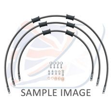 STANDARD HADICE PŘEDNÍ BRZDY SADA VENHILL POWERHOSEPLUS SUZ-7003F-CB (3 HADICE V SADĚ) KARBONOVÉ HADICE, CHROMOVÉ KONCOVKY - LANKA A HADICE - NA MOTORKU