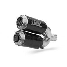 2 KONCOVKY VÝFUKU MIVV MK3 D.040.SM3C KARBON - DVOJITÉ KONCOVKY VÝFUKU - NA MOTORKU