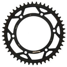 ŘETĚZOVÁ ROZETA SUPERSPROX RFE-1307:47-BLK ČERNÝ 47 ZUBŮ, 525 - OCELOVÉ - NA MOTORKU