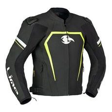 PÁNSKÁ KOŽENÁ SPORTOVNÍ BUNDA MBW JESTER ČERNO-BÍLO-ŽLUTÁ - KOŽENÉ BUNDY - NA MOTORKÁŘE