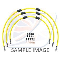 STANDARD HADICE PŘEDNÍ BRZDY SADA VENHILL POWERHOSEPLUS YAM-12004FB-YE (3 HADICE V SADĚ) ŽLUTÉ HADICE, ČERNÉ KONCOVKY - LANKA A HADICE - NA MOTORKU