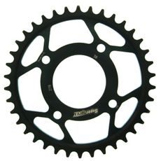 ŘETĚZOVÁ ROZETA SUPERSPROX RFE-278:38-BLK ČERNÝ 38 ZUBŮ, 530 - OCELOVÉ - NA MOTORKU