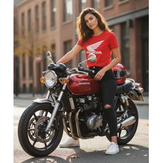 HONDA DÁMSKÉ TRIČKO CORE - MODRÉ - DÁRKY PRO FANOUŠKY HONDA - NA MOTORKÁŘE