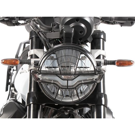OCHRANNÁ MŘÍŽKA SVĚTLOMETU PRO MOTO GUZZI V7 STONE (2025-) - ČERNÁ - OCHRANNÉ KRYTY SVĚTLOMETU - NA MOTORKU