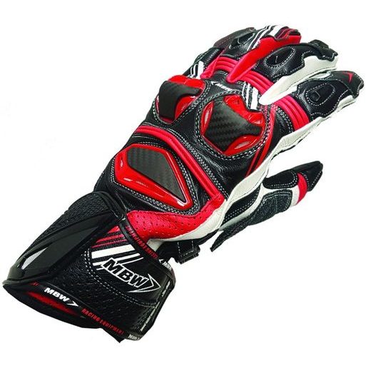 SPORTOVNÍ KOŽENÉ MOTO RUKAVICE MBW GT-TECH - ČERVENÉ - KOŽENÉ RUKAVICE - NA MOTORKÁŘE