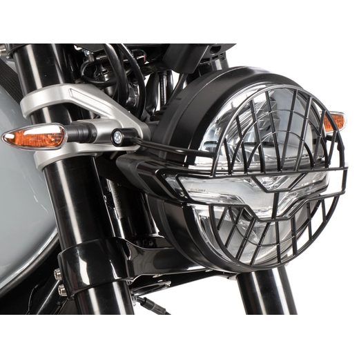 OCHRANNÁ MŘÍŽKA SVĚTLOMETU PRO MOTO GUZZI V7 STONE (2025-) - ČERNÁ - OCHRANNÉ KRYTY SVĚTLOMETU - NA MOTORKU