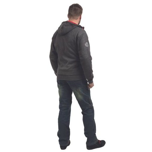 PÁNSKÁ MIKINA MBW TRAVIS ARAMID - ŠEDO-ČERVENÁ - TEXTILNÍ BUNDY - NA MOTORKÁŘE