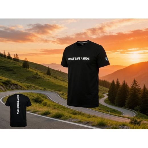 PÁNSKÉ TRIKO BMW MAKE LIFE A RIDE - ČERNÉ - TRIČKA - NA MOTORKÁŘE