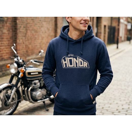 HONDA TANK MIKINA S KAPUCÍ URBAN FUN - TMAVĚ MODRÁ 2026 - DÁRKY PRO FANOUŠKY HONDA - NA MOTORKÁŘE