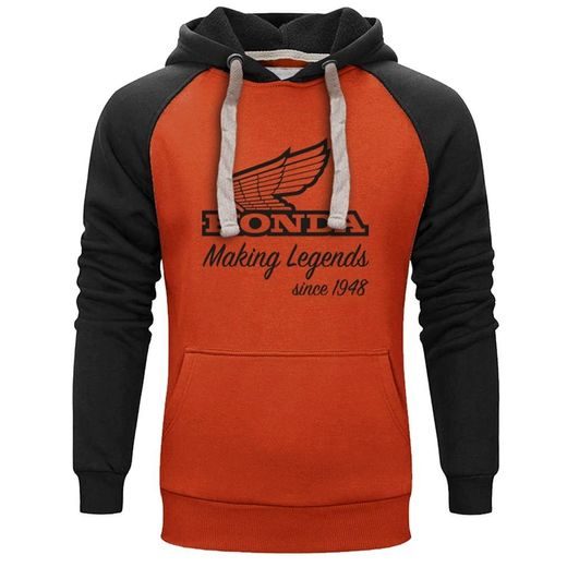 HONDA MIKINA S KAPUCOU LEGEND MAKER - ORANŽOVÁ 2026 - DÁRKY PRO FANOUŠKY HONDA - NA MOTORKÁŘE