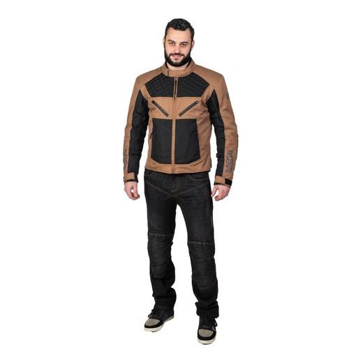 PÁNSKÁ TEXTILNÍ MOTO BUNDA MBW ACE JACKET - ČERNO-HNĚDÁ - TEXTILNÍ BUNDY - NA MOTORKÁŘE