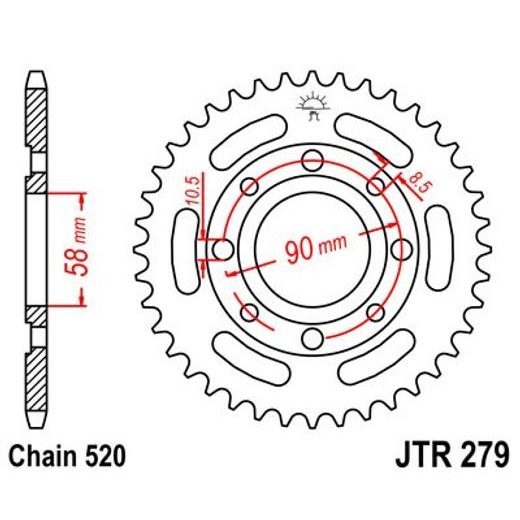 JT ŘETĚZOVÁ ROZETA JT JTR 279-36 36 ZUBŮ, 520