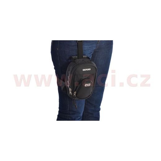 TAŠKA NA NOHU OXFORD L1R LEG BAG - ČERNÁ, 1L - TAŠKY NA NOHU - NA MOTORKU
