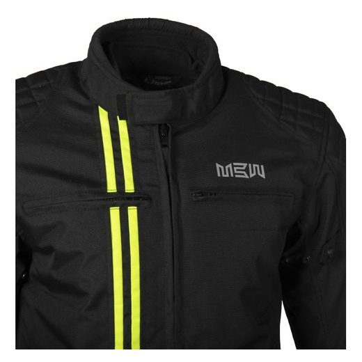 PÁNSKÁ TŘÍVRSTVÁ TEXTILNÍ MOTO BUNDA MBW JEREMY - FLO ŽLUTÁ - TEXTILNÍ BUNDY - NA MOTORKÁŘE