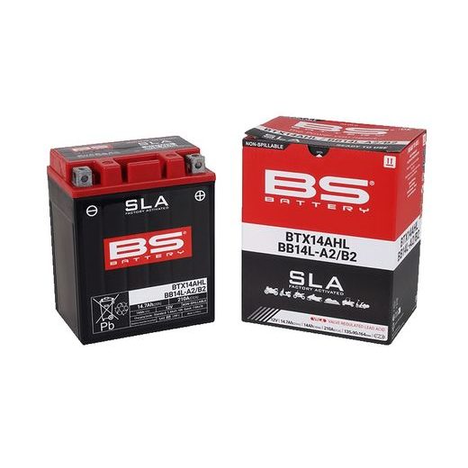 TOVÁRNĚ AKTIVOVANÁ MOTOCYKLOVÁ BATERIE BS-BATTERY BB14L-A2 (FA) (YB14L-A2 (FA)) SLA - TOVÁRNĚ AKTIVOVANÉ - NA MOTORKU