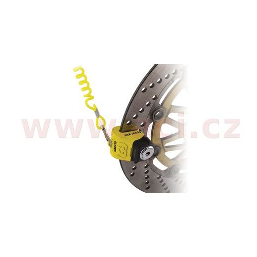 ZÁMEK NA KOTOUČOVOU BRZDU OXFORD SCOOT XD5, YELLOW - ZÁMKY BRZDOVÉHO KOTOUČE - NA DOVOLENOU