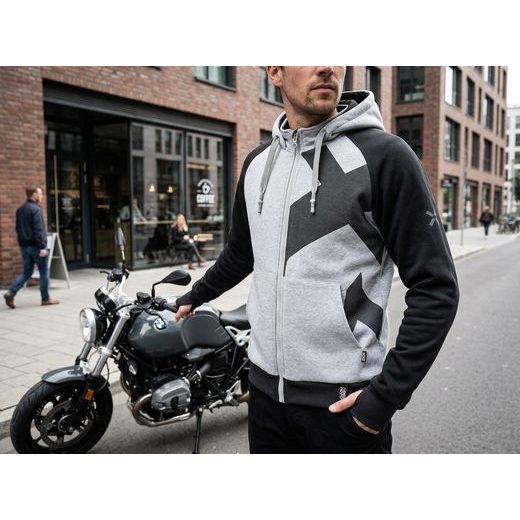 MOTO MIKINA IXS RAPID 1.0 AIRBAG READY – COOL GREY/DARK GREY S KOMPLETNÍ SADOU CHRÁNIČŮ - MIKINY - NA MOTORKÁŘE